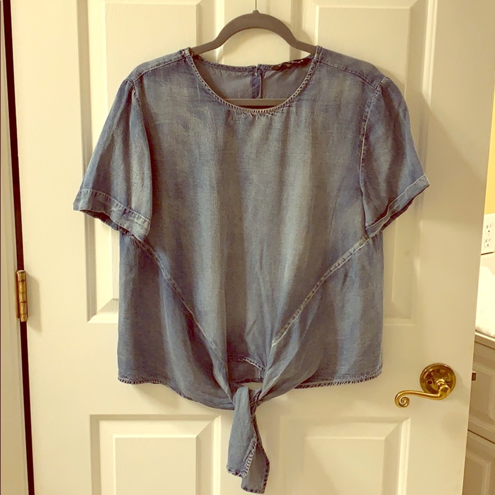 Velvet Heart tie front denim shirt